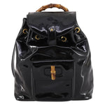 Gucci Vintage Bamboo Backpack Patent Mini - image 1