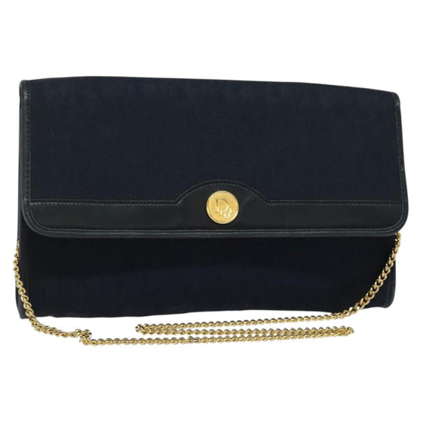 Christian Dior Vintage Chain Flap Shoulder Bag Diorissimo Canvas Medium - image 1