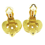 Chanel Vintage CC Heart Clip-On Earrings Metal Small - image 2
