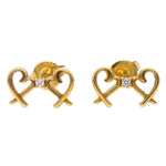 Tiffany & Co. Paloma Picasso Double Loving Heart Earrings 18K Yellow Gold with Diamonds - image 1