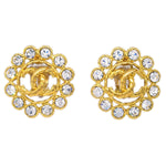 Chanel Vintage Round CC Clip-On Earrings Metal - image 1