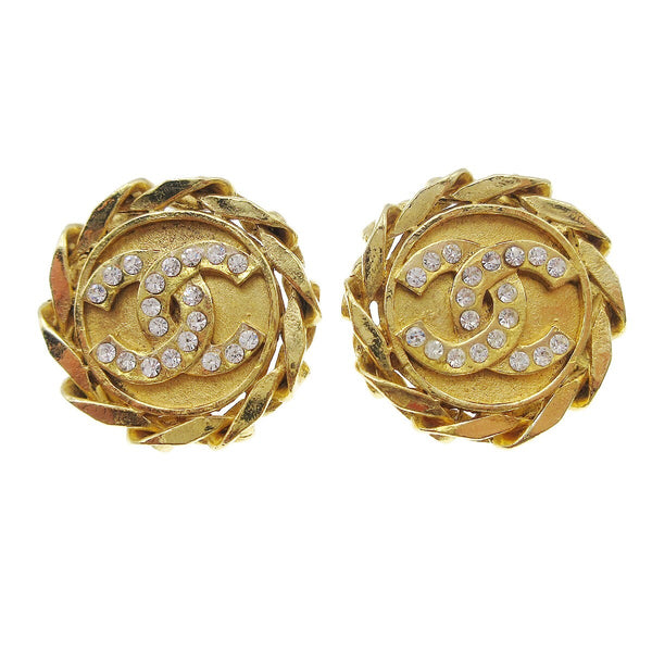 Chanel CC Button Clip-On Earrings Metal with Faux Pearl - image 1