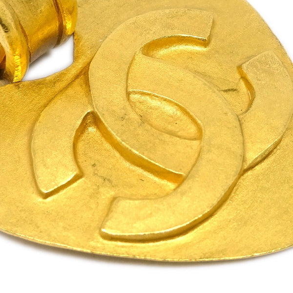 Chanel Vintage CC Heart Clip-On Earrings Metal Small