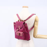 Gucci Vintage Bamboo Backpack Suede Small - image 14