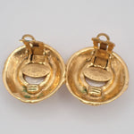 Chanel Vintage Round Clip-On Earrings Metal with Faux Pearl - image 3
