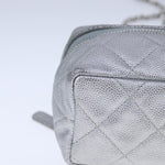 Chanel Classic Vanity Case with Chain Quilted Caviar Mini - image 9