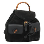 Gucci Vintage Bamboo Backpack Suede and Leather - image 14