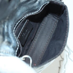 Fendi Chain Baguette Charm Bag Zucca Embossed Leather Nano - image 5