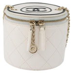 Chanel CC Round Vanity Case with Chain Quilted Lambskin Mini - image 20