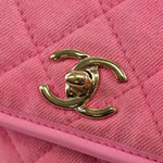 Chanel Flap Messenger Bag Quilted Denim Small - image 15