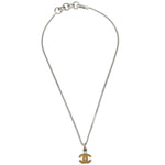 Chanel Vintage CC Pendent Necklace Plated Metal - image 1