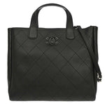 Chanel Covered CC Shopping Tote Stitched Calfskin Medium - image 1