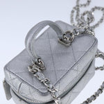 Chanel Classic Vanity Case with Chain Quilted Caviar Mini - image 6