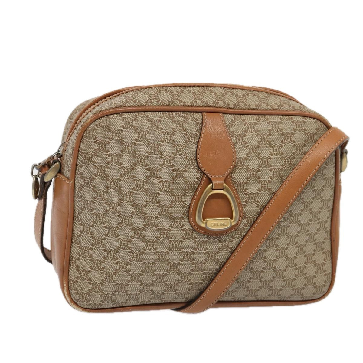 Celine Vintage Macadam Shoulder Bag Canvas and Leather - image 1