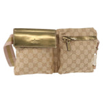 Gucci Vintage Double Belt Bag GG Coated Canvas with Leather - image 1
