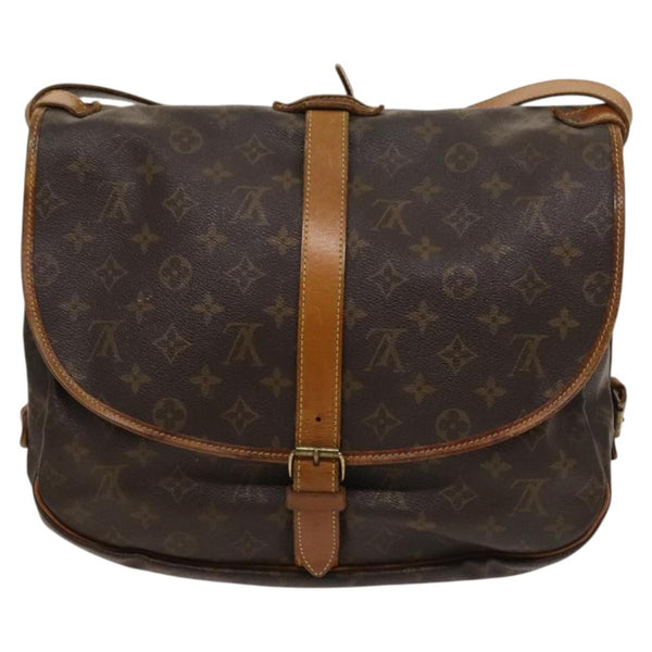 Louis Vuitton Saumur Handbag Monogram Canvas 35