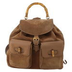 Gucci Vintage Bamboo Backpack Suede and Leather - image 1