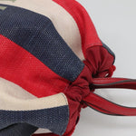 Gucci Logo Drawstring Backpack Striped Canvas Large - image 16