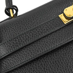 Hermes Kelly Handbag Black Ardennes with Gold Hardware 32 - image 15