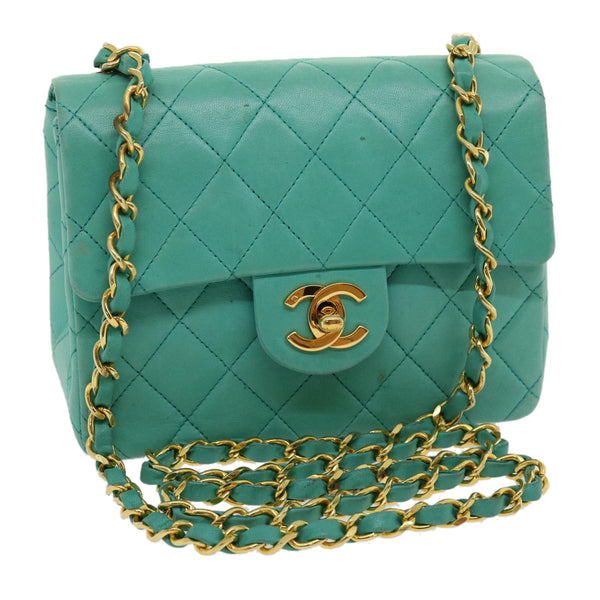 Chanel Square Classic Single Flap Bag Quilted Lambskin Mini - image 1