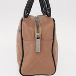 Chanel Embossed Logo Bowler Bag Quilted Caviar Small - image 4