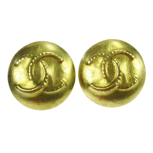 Chanel CC Button Clip-On Earrings Metal - image 1