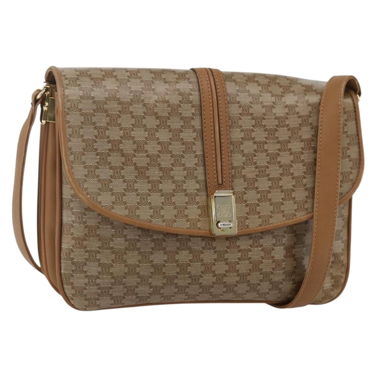 Celine Vintage Macadam Shoulder Bag Canvas and Leather - image 1