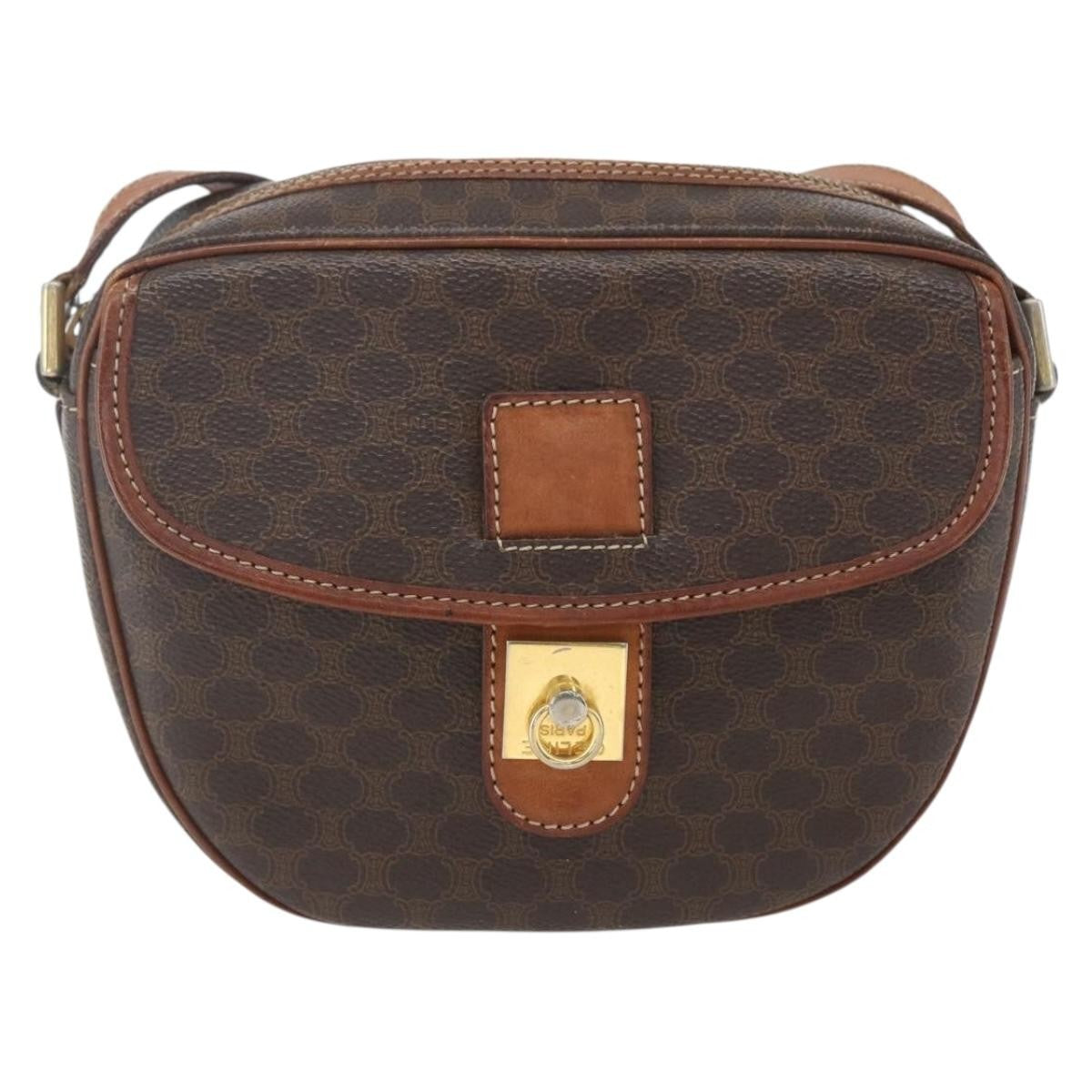 Celine Vintage Macadam Shoulder Bag Canvas and Leather - image 1