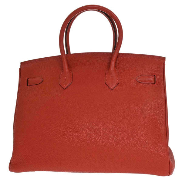 Hermes Birkin Handbag Red Togo with Palladium Hardware 35
