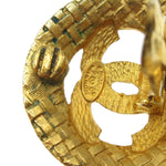 Chanel Vintage CC Round Cutout Clip-On Earrings Metal - image 4