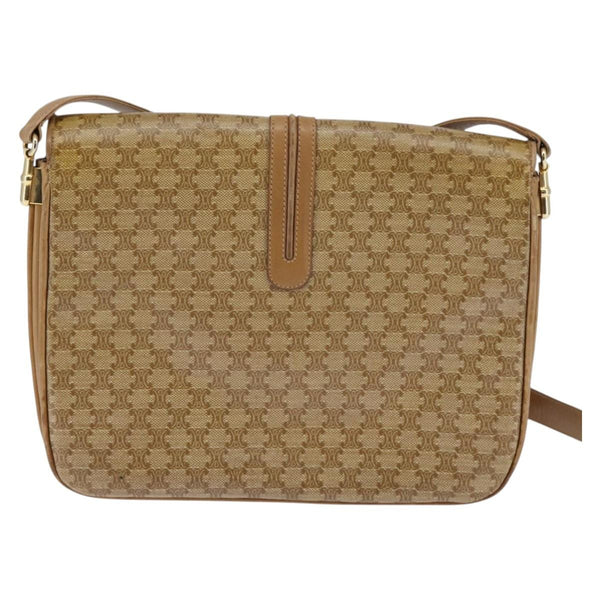 Celine Vintage Macadam Shoulder Bag Canvas and Leather