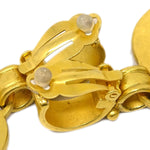 Chanel Vintage CC Heart Cut Out Drop Clip-On Earrings Metal - image 3