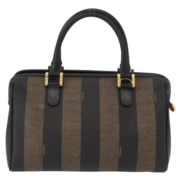 Fendi Vintage Pequin Convertible Boston Bag Coated Canvas Small