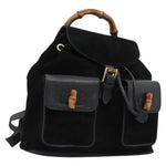 Gucci Vintage Bamboo Backpack Suede and Leather - image 15