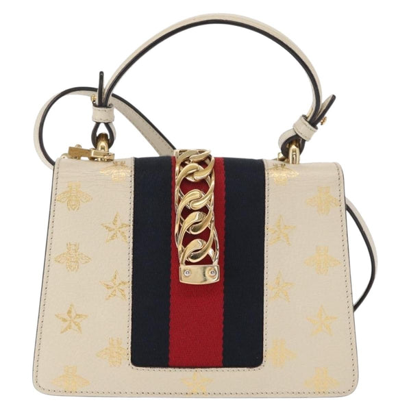 Gucci Sylvie Top Handle Bag Printed Leather Mini