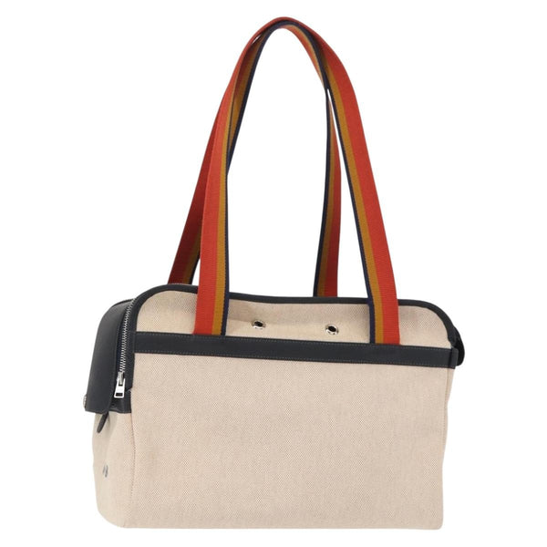 Hermes Sac de Transport pour Chiens Pet Dog Carrier Toile with Leather - image 1