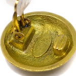 Chanel Vintage CC Round Button Clip-On Earrings Metal - image 4