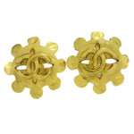 Chanel Vintage Flower Clip-On Earrings Metal - image 1