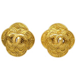Chanel Clover Round Clip-On Earrings Metal - image 1