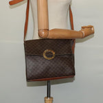 Celine Vintage Macadam Circle Logo Shoulder Bag Canvas and Leather - image 14