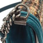 Chanel Boy Flap Bag Quilted Tweed with Velvet Small - image 9