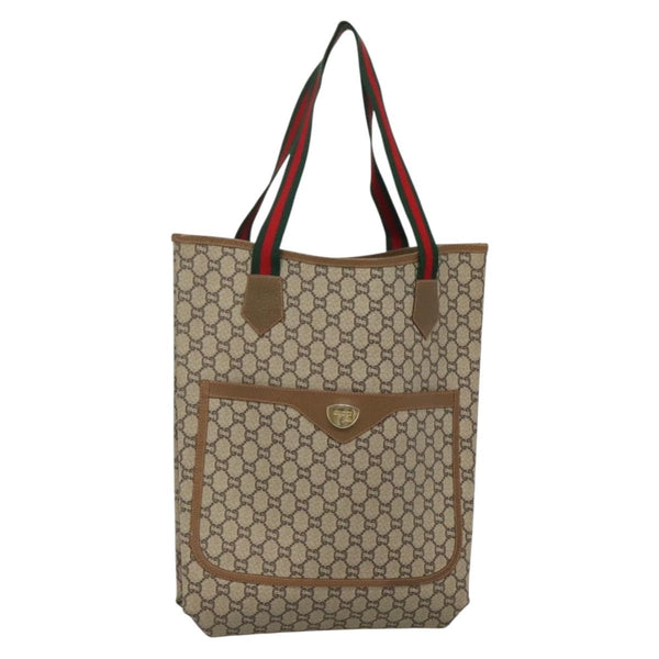 Gucci Vintage Web Strap Tote GG Coated Canvas Tall - image 1