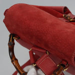 Gucci Vintage Bamboo Backpack Suede and Leather - image 14