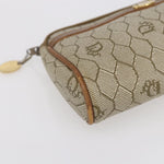Christian Dior Vintage Honeycomb Zip Pouch Canvas and Leather - image 7