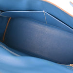 Hermes Kelly Handbag Blue Epsom with Palladium Hardware 35 - image 8