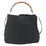 Gucci Vintage Bamboo Handle Open Hobo Nylon Medium - image 2