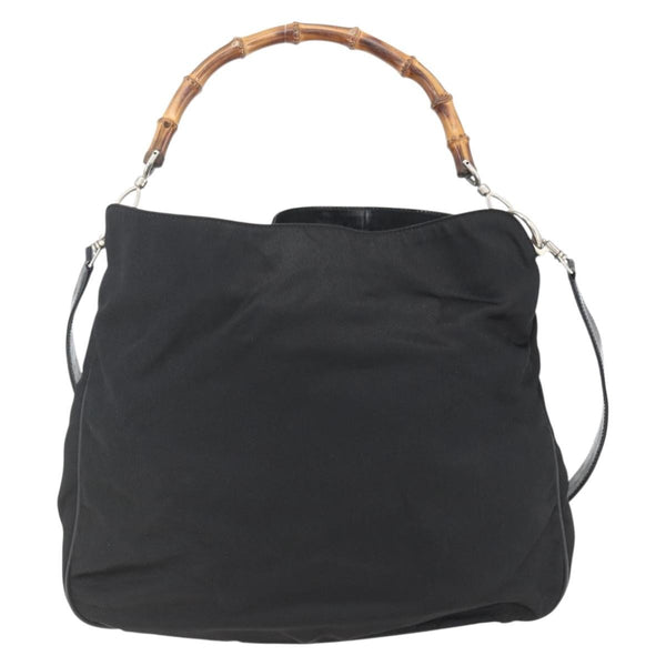 Gucci Vintage Bamboo Handle Open Hobo Nylon Medium