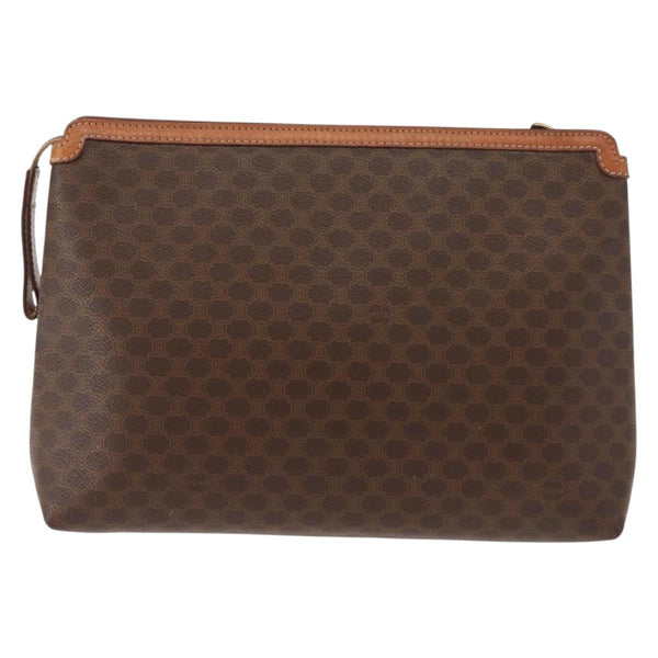 Celine Circle Logo Macadam Pouch Canvas and Leather