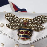 Gucci Broadway Pearly Bee Shoulder Bag Embellished Leather Mini - image 12