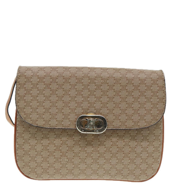 Celine Vintage Macadam Shoulder Bag Canvas and Leather - image 1